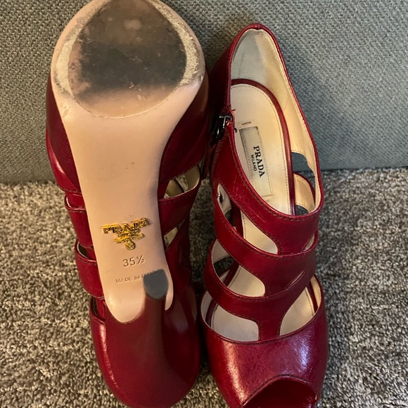 Prada Red High Heel Sandals - Picture 4 of 4